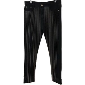 The Moon by Moon Collection Women's Black Denim Distressed Chain Jeans Large NWT